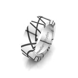 Cross Cut Men's Wedding Band