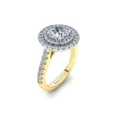 Double Halo Engagement Ring with 1.00ct Round Brilliant Cut Diamond