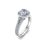Halo Engagement Ring with 1.00ct Round Brilliant Cut Diamond