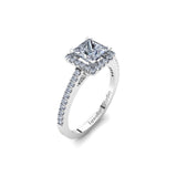 Halo Engagement Ring with 1.00ct Princess Cut Diamond