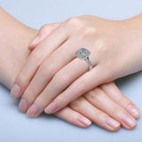 Double Halo Engagement Ring with 1.00ct Round Brilliant Cut Diamond