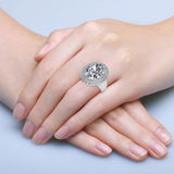 Double Halo Ring with 5.00ct Round Brilliant Cut Diamond