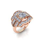 Antique Style Ring with 0.75ct Round Brilliant Cut Diamond