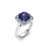 Tanzanite Halo Ring with Diamonds