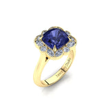 Tanzanite Halo Ring with Diamonds