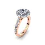 Halo Engagement Ring with 1.00ct Round Brilliant Cut Diamond