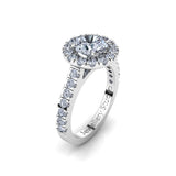 Halo Engagement Ring with 1.00ct Round Brilliant Cut Diamond