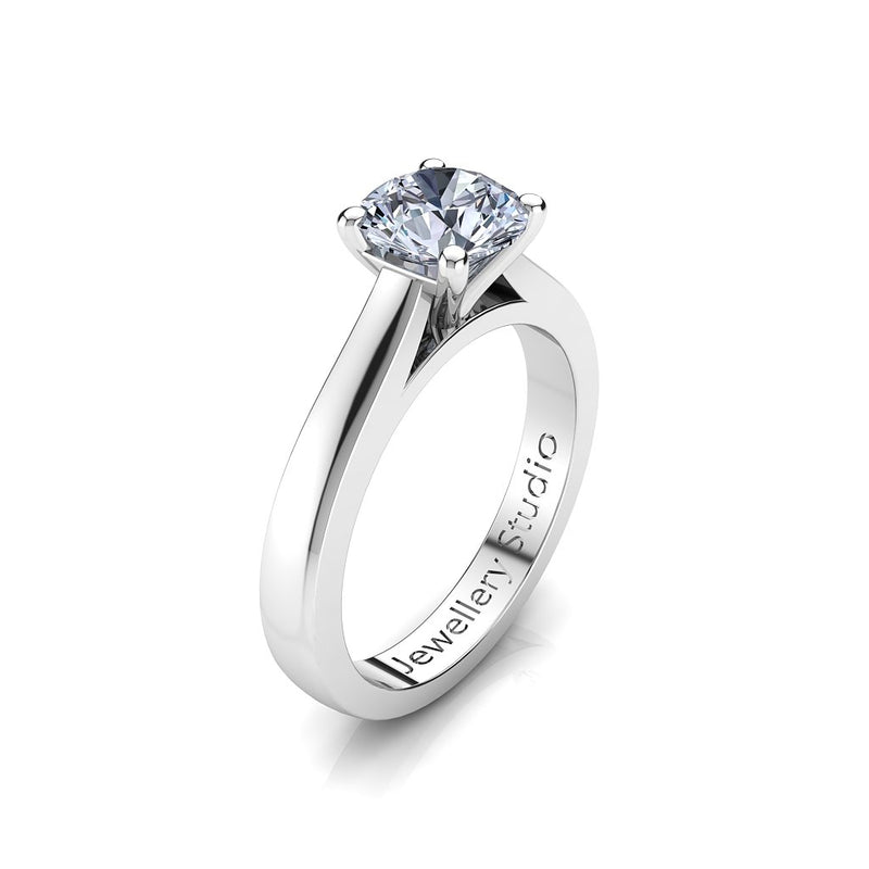 Solitaire Engagement Ring with 1.00ct Round Brilliant Cut Diamond